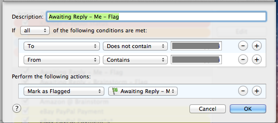 Mail Rule - Awaiting Reply